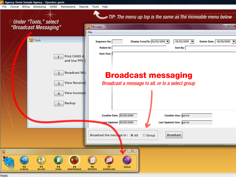 Broadcast messaging